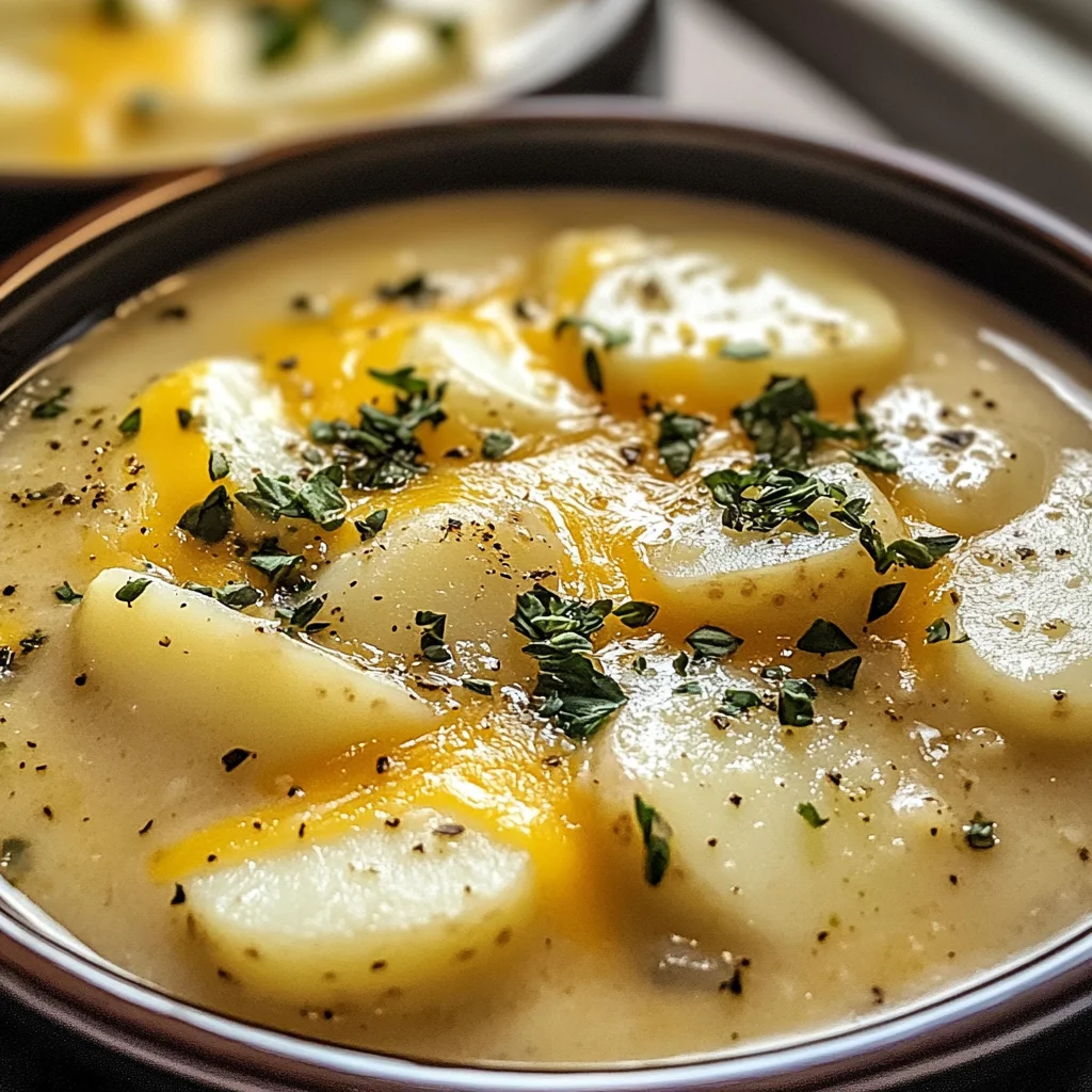 Cheddar Garlic Herb Potato Soup
