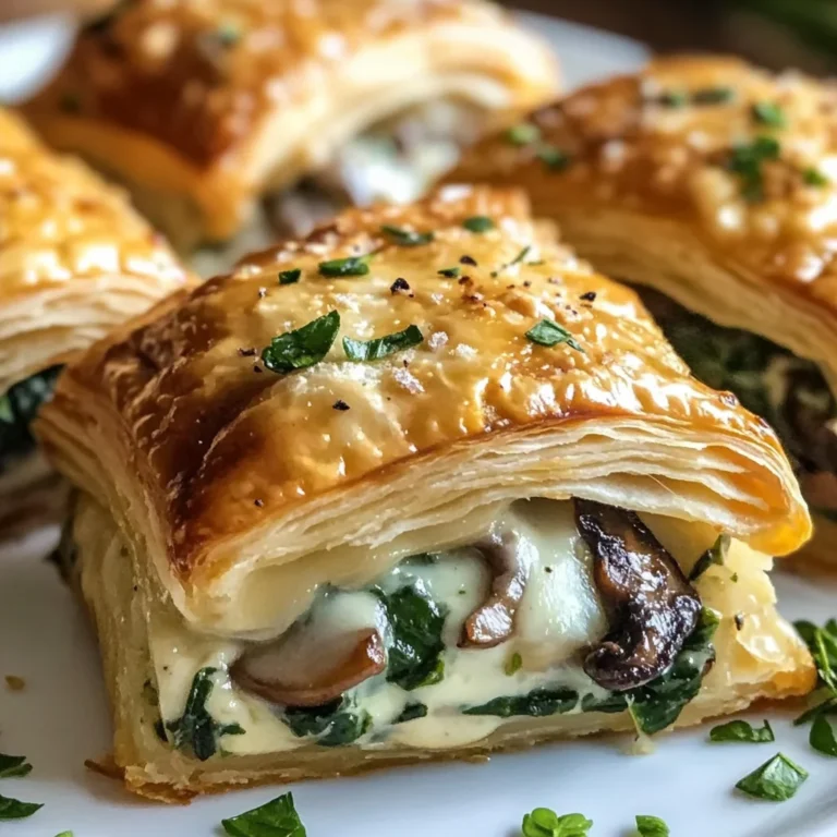 Creamy Mushroom & Spinach Stuffed Pastry Bites