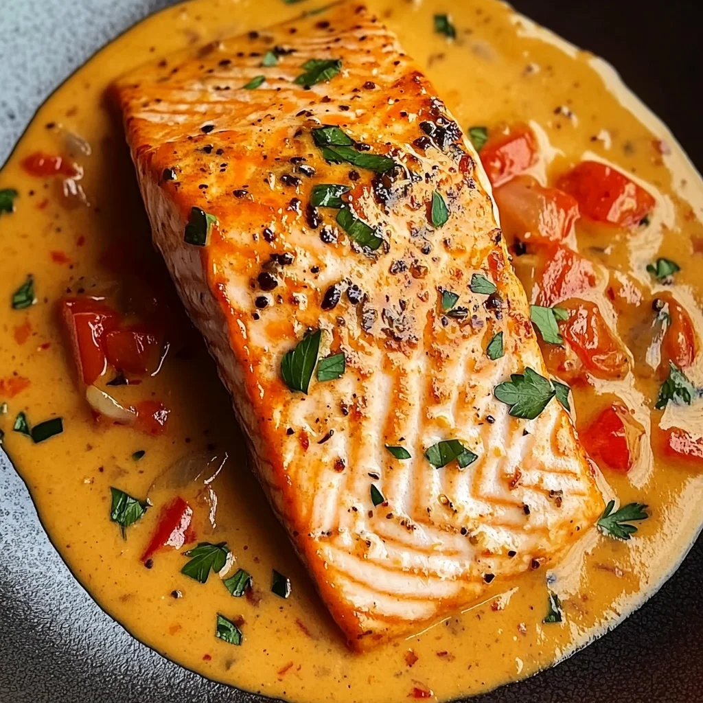 Creamy Roasted Red Pepper Salmon Recipe - Delicious & Easy