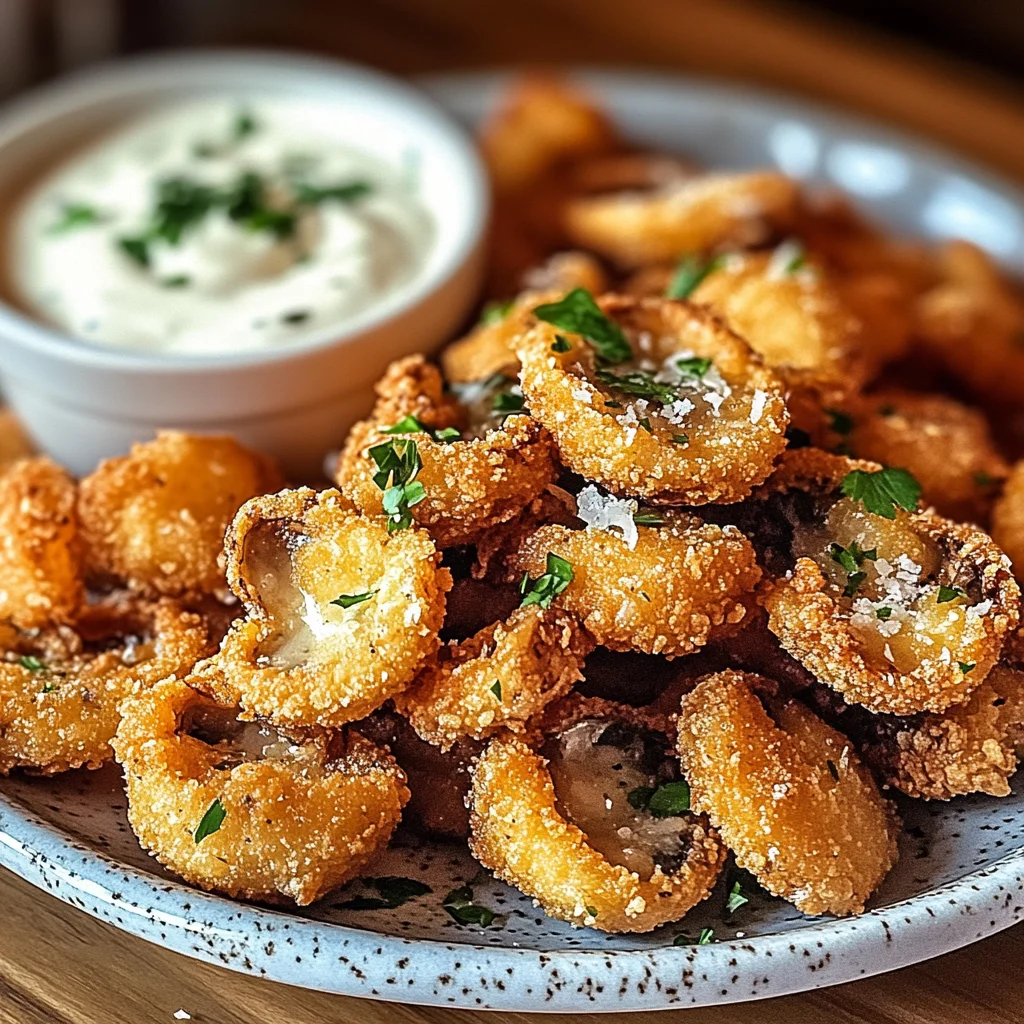 Crispy Fried Mushrooms with Cool Ranch Dip