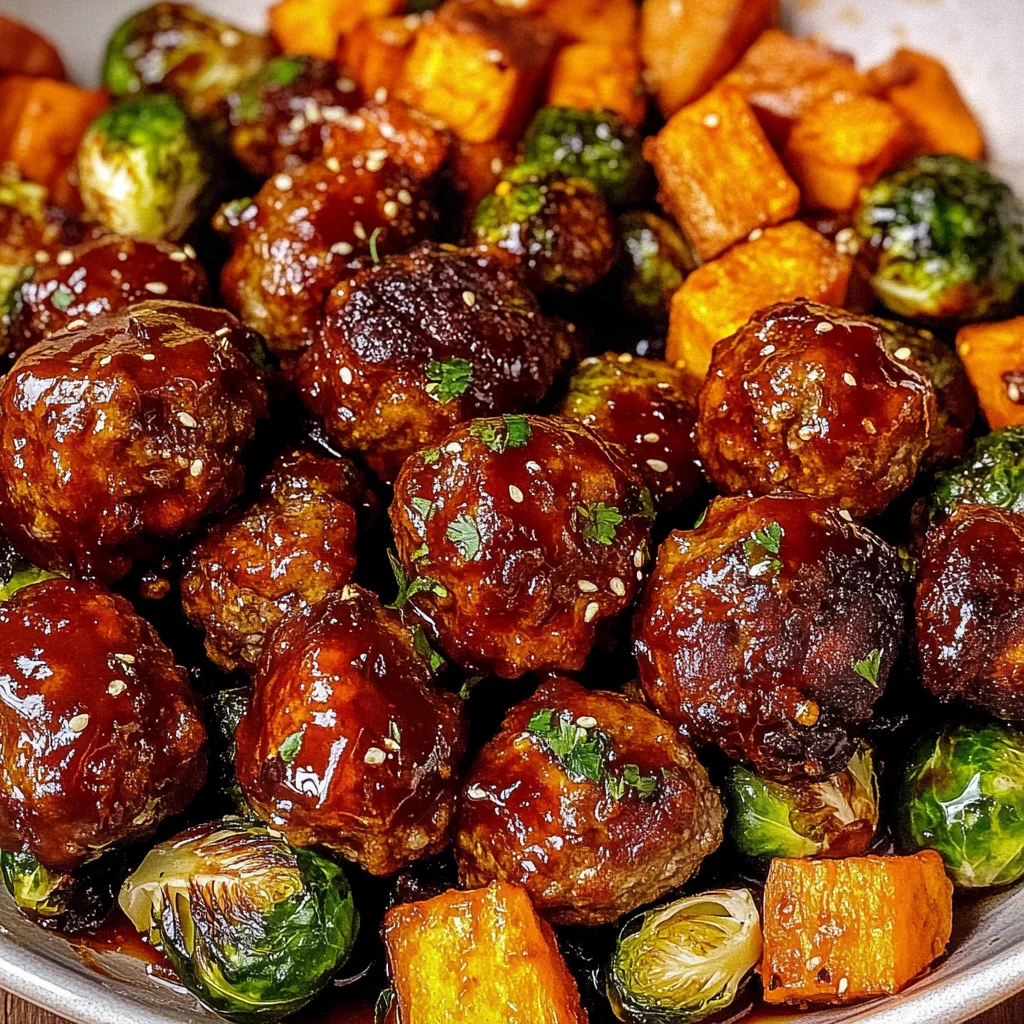 Korean BBQ Meatballs and Vegetables