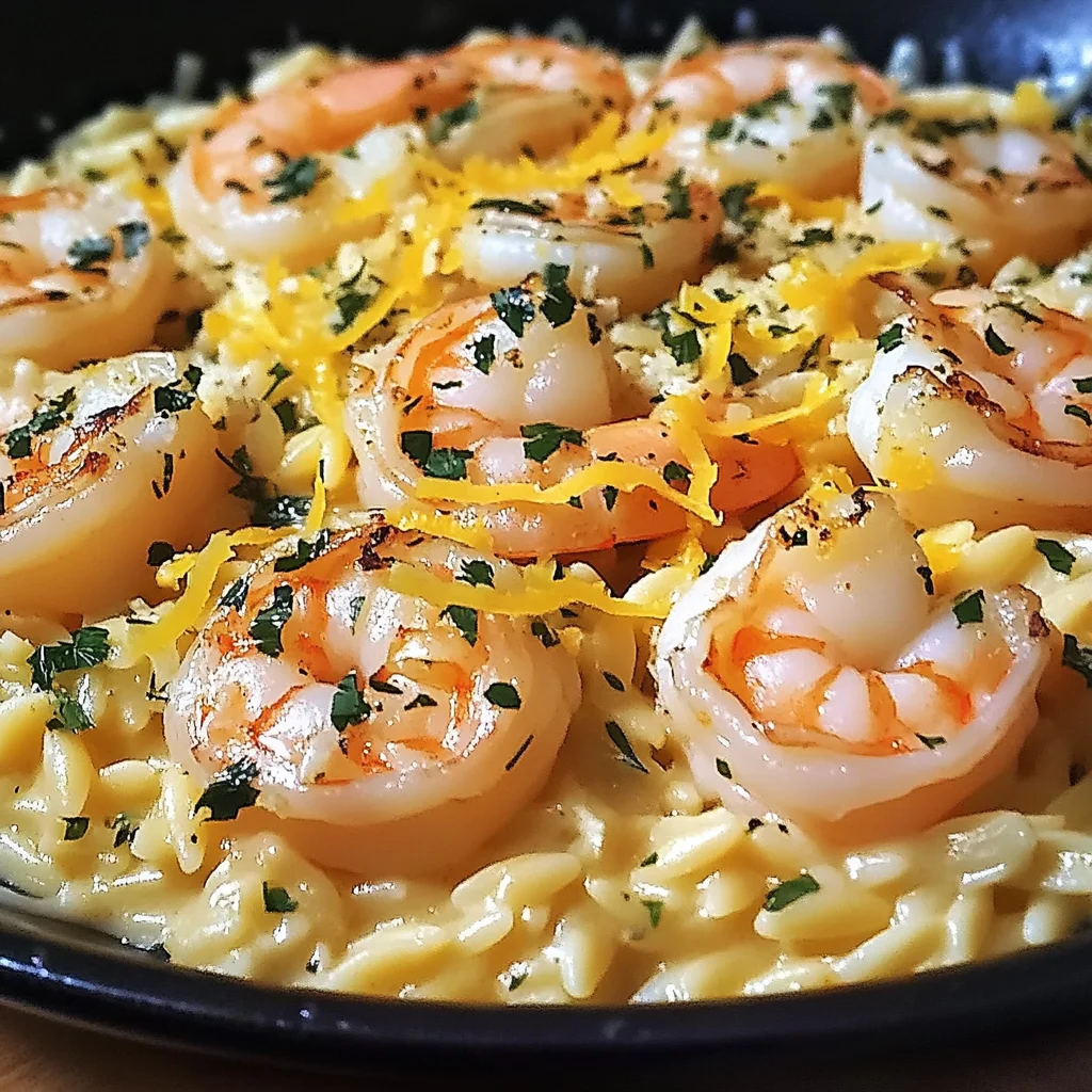 One Pan Parmesan Orzo with Shrimp
