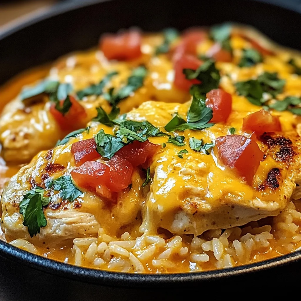 One Pot Queso Chicken and Rice : Easy Comfort Food