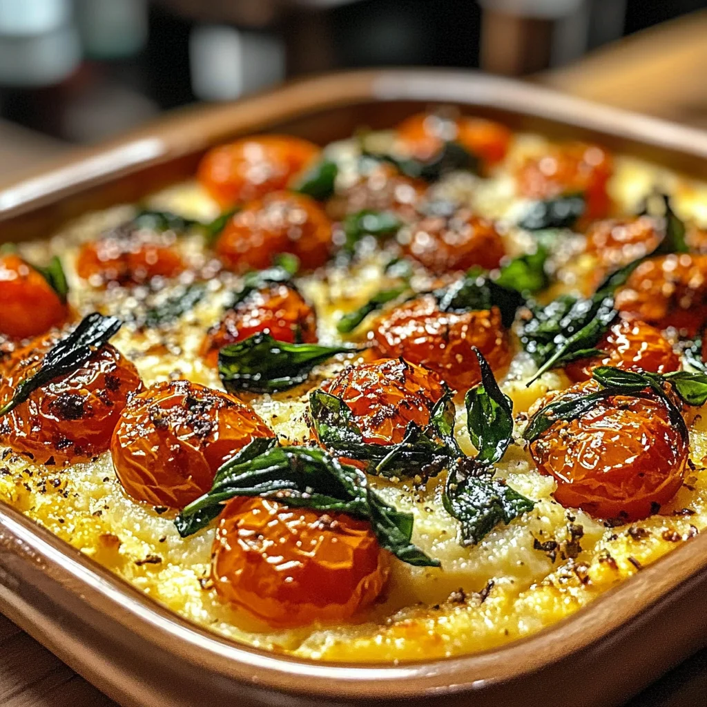 Savory Herbed Polenta & Roasted Tomato Bake