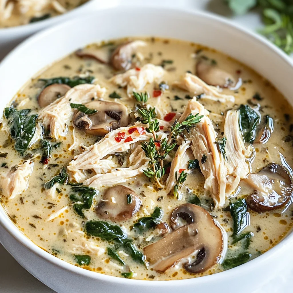 Comforting Rotisserie Chicken and Mushroom Soup