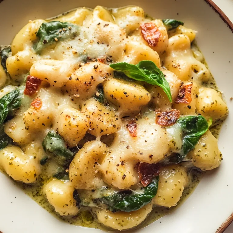 Creamy Pesto Gnocchi with Spinach and Artichokes