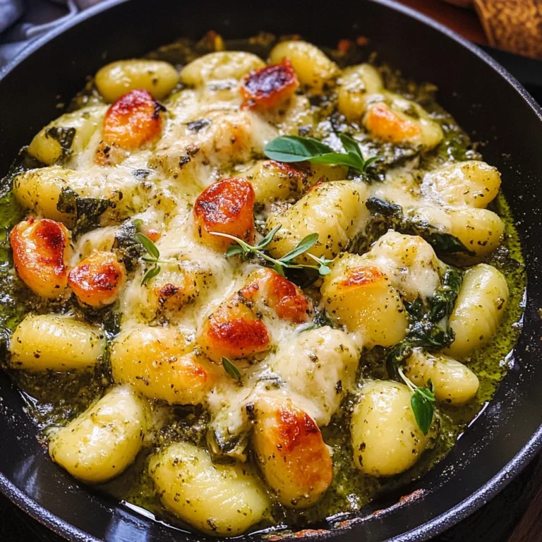 Creamy Pesto Gnocchi with Spinach and Artichokes