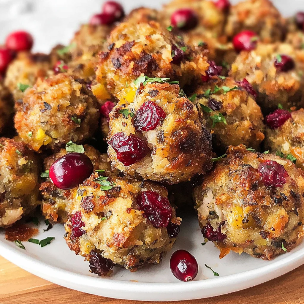 Festive Cranberry Turkey Stuffing Balls