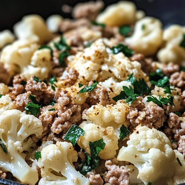 Garlic Butter Ground Turkey with Cauliflower Skillet