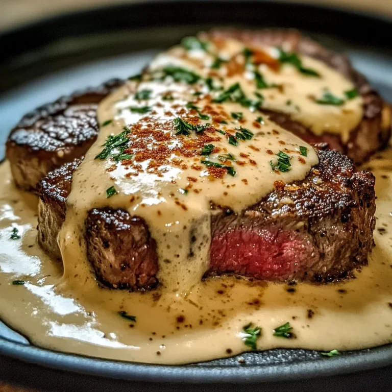 Juicy Steak with Creamy Garlic Sauce