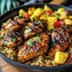 One Pan Caribbean Jerk Chicken with Pineapple-Coconut Rice Recipe