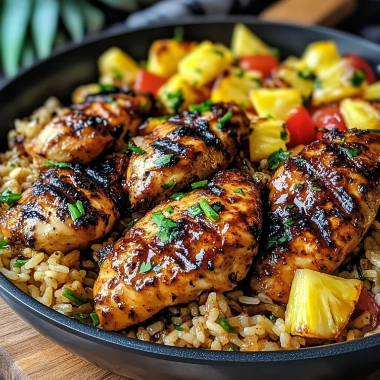 One Pan Caribbean Jerk Chicken with Pineapple-Coconut Rice Recipe