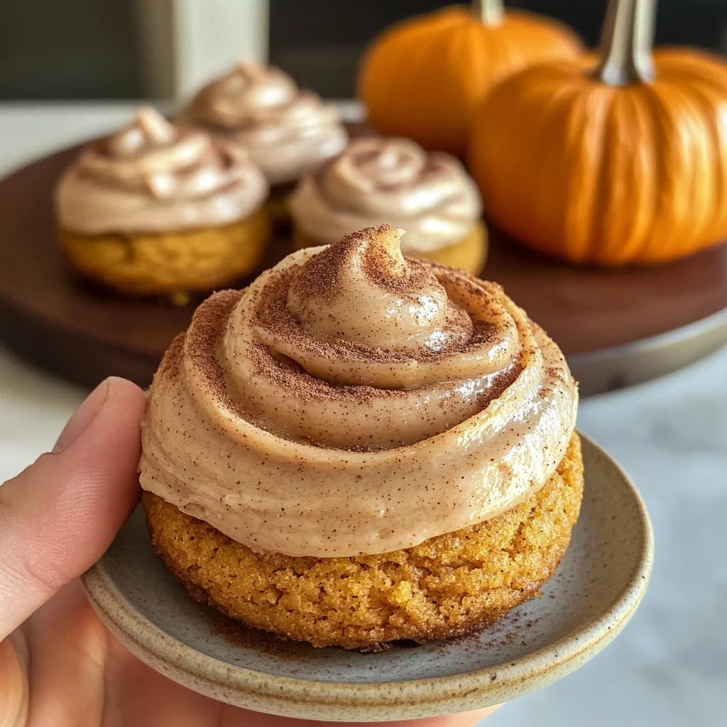 Soft Pumpkin Cookies with Cinnamon Frosting