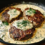 chicken hamburger Steaks in Creamy Dill Sauce