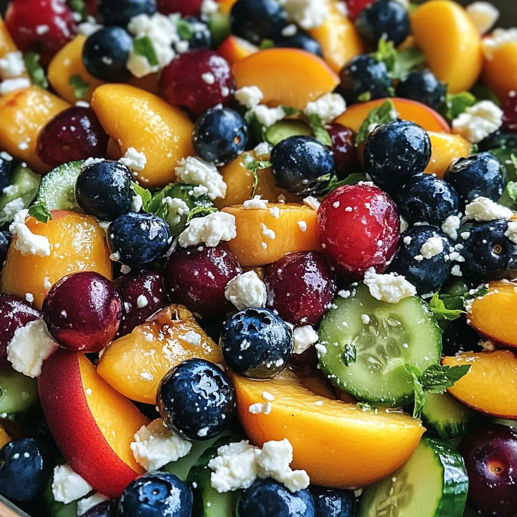 Blueberry Peach Feta Salad