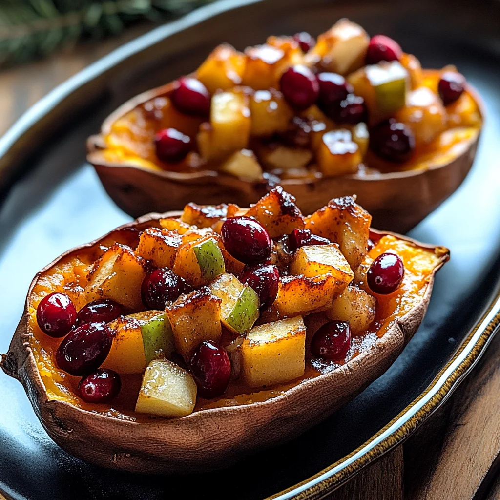 Cranberry Apple Twice-Baked Sweet Potatoes