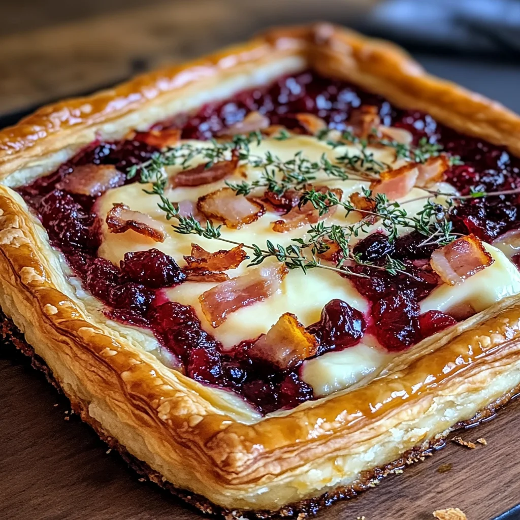 Cranberry Brie Tart with Pancetta & Thyme