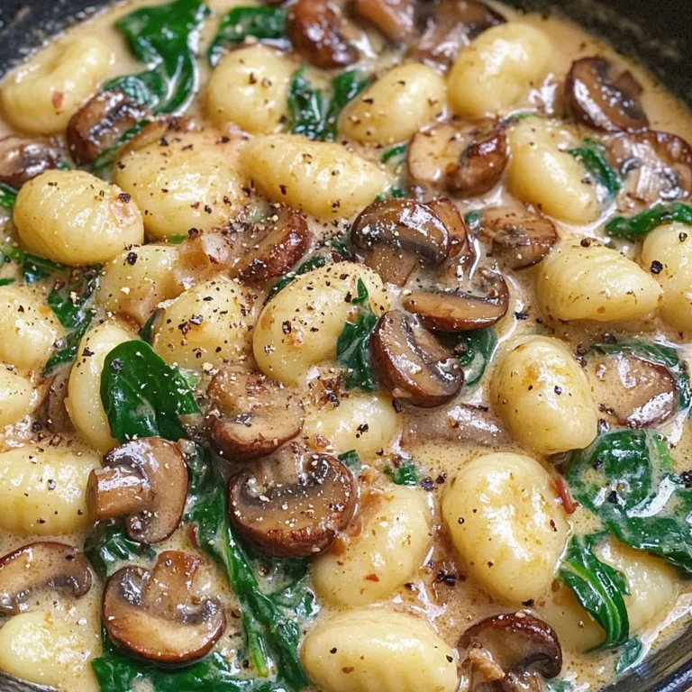 Creamy Spinach and Mushroom Gnocchi (One-Pan, 20 Minutes)