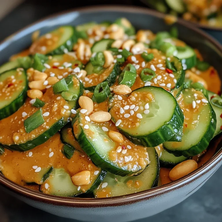 Cucumbers in Spicy Peanut Sauce