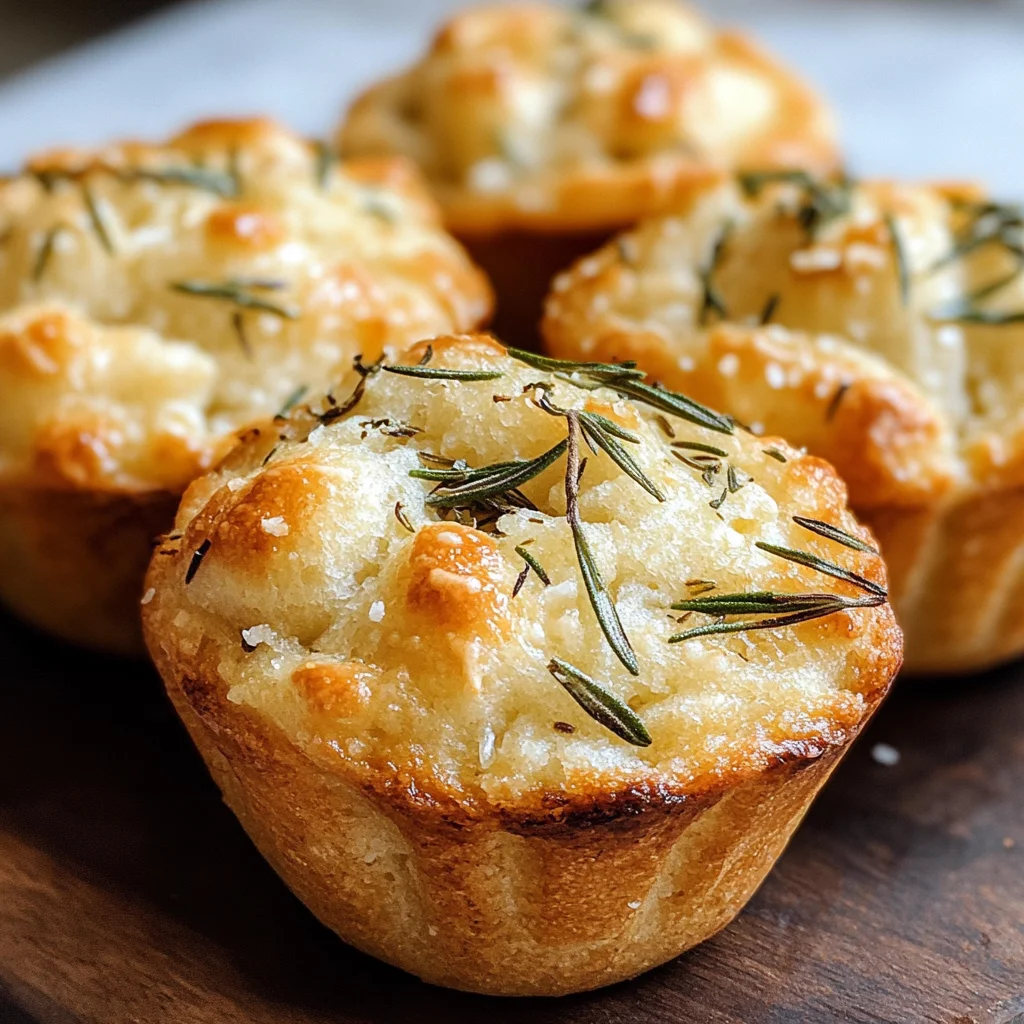 Easy Garlic Rosemary Focaccia Muffins