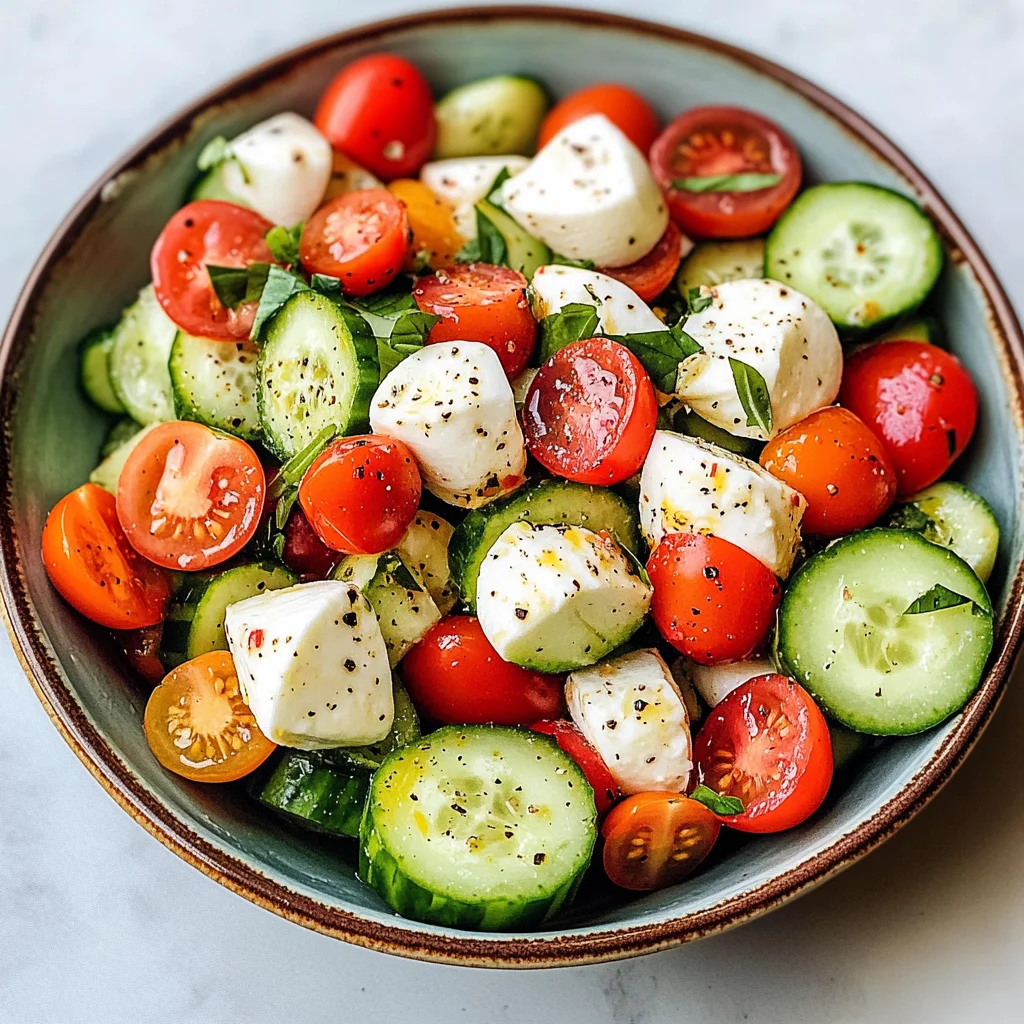 Fresh Cucumber Caprese Salad