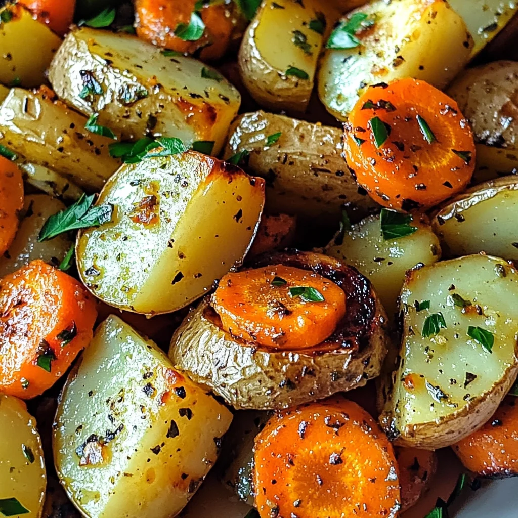 Garlic Herb Roasted Potatoes, Carrots, and Zucchini