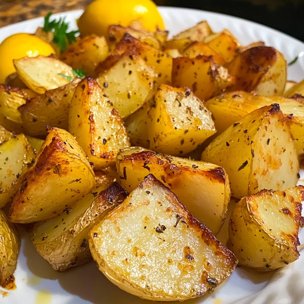 Greek Lemon Garlic Roasted Potatoes