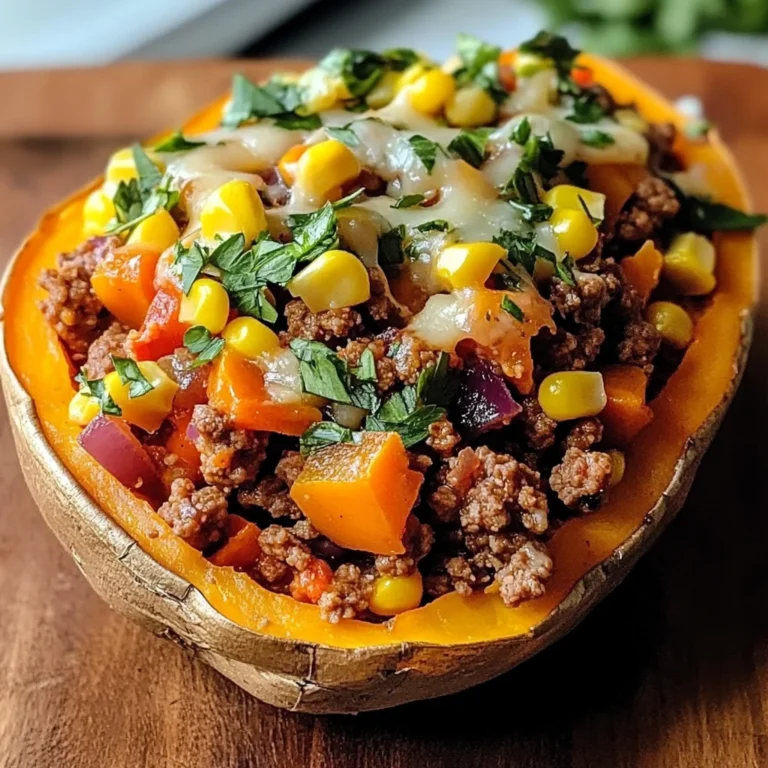 Ground Turkey Stuffed Sweet Potato