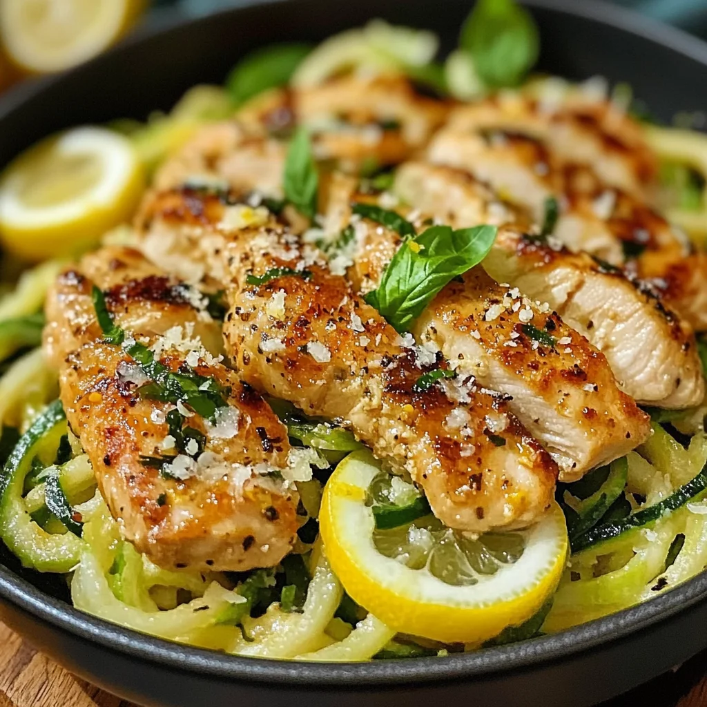 Lemon Garlic Chicken Zoodles