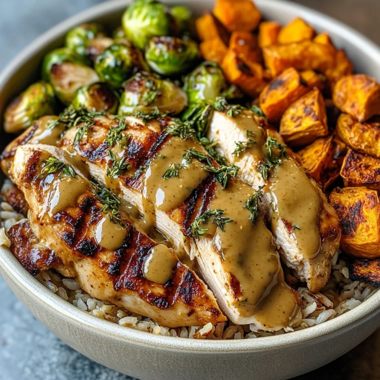 Maple Dijon Chicken & Roasted Sweet Potato Bowls