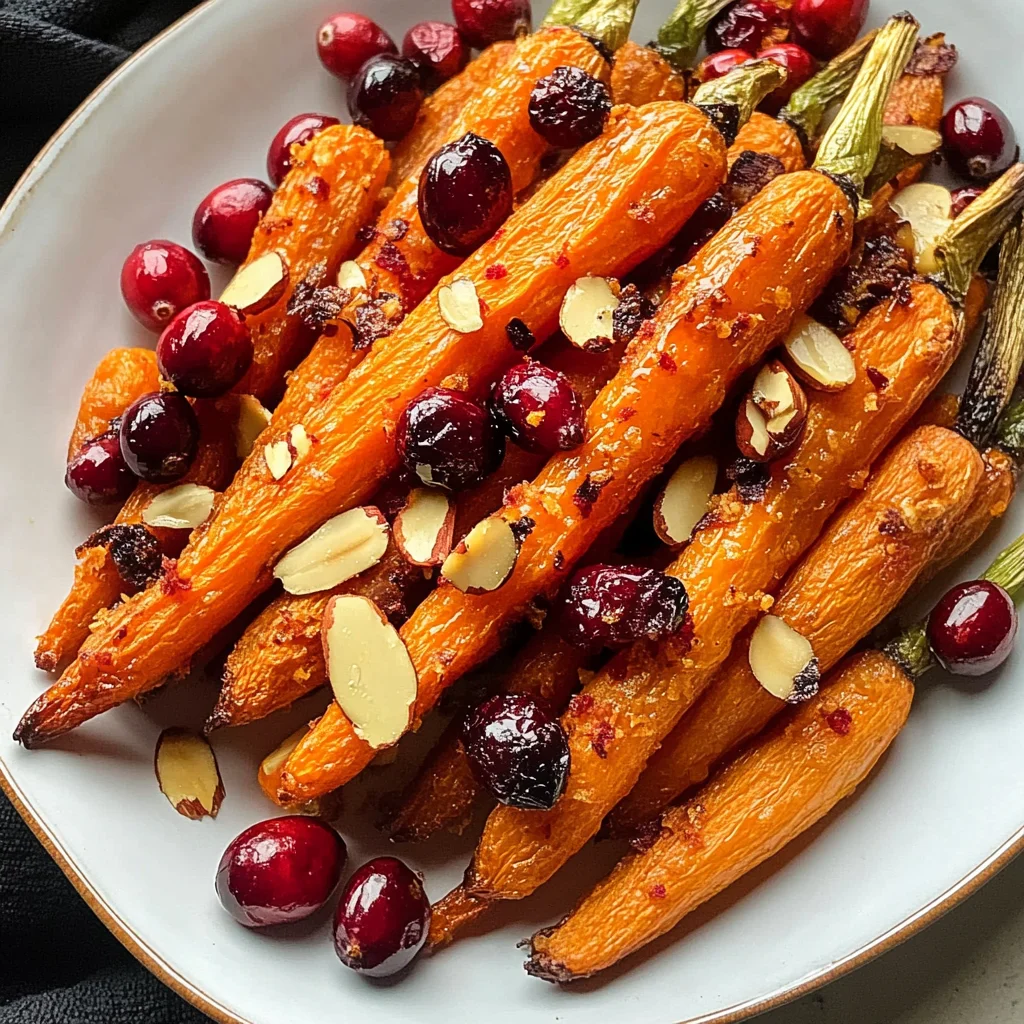 Maple roasted carrots with cranberries