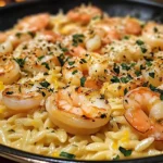 One Pan Parmesan Orzo with Shrimp