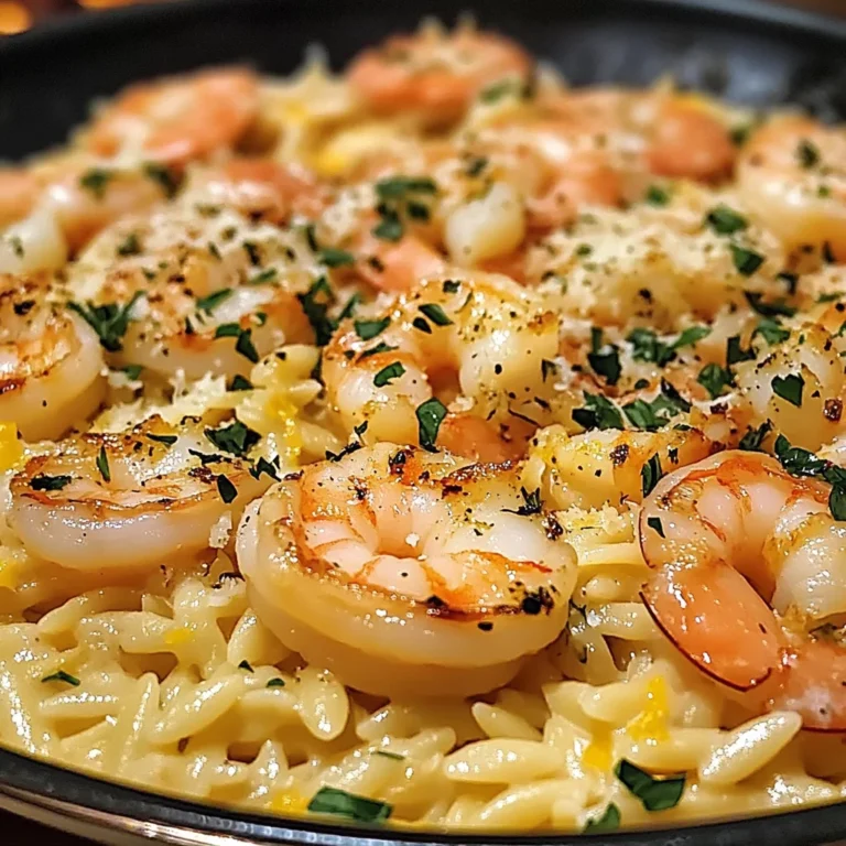 One Pan Parmesan Orzo with Shrimp