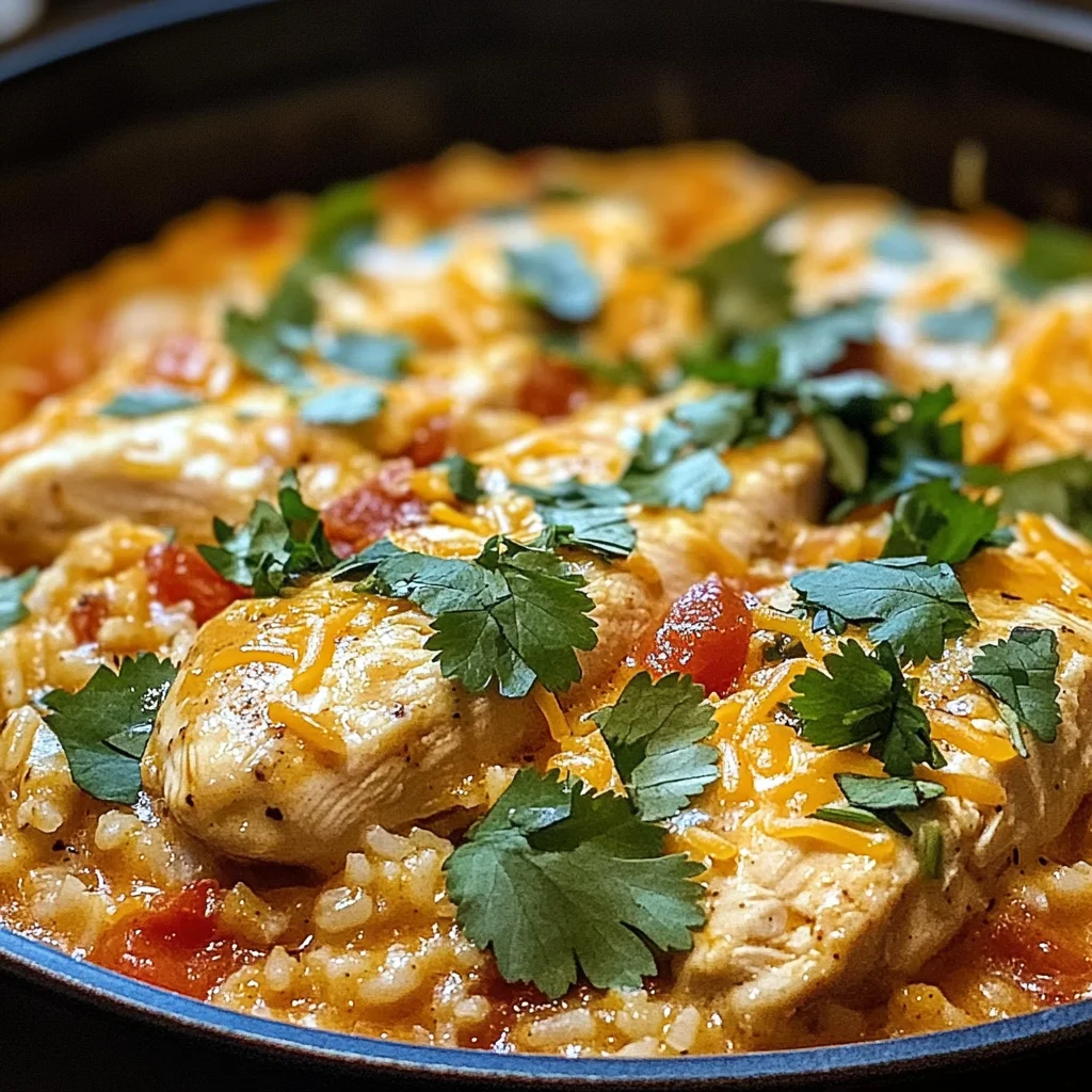 One Pot Queso Chicken and Rice : Easy Comfort Food