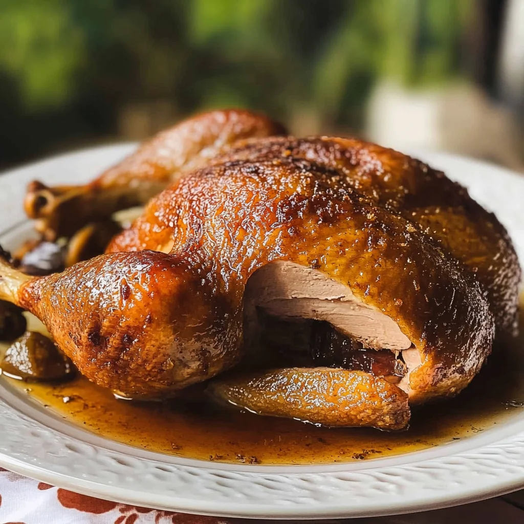 Oven Roasted Crispy Whole Duck & Figgy Orange Glaze