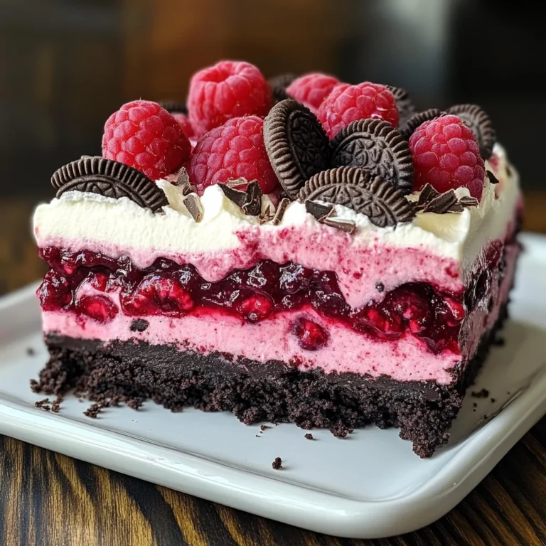 Raspberry Chocolate Lasagna Dessert