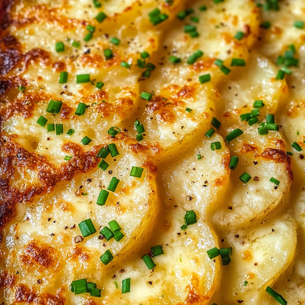 Roasted Garlic Potatoes au Gratin