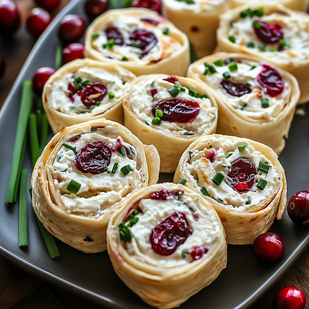 Savory Christmas Cranberry Roll Ups