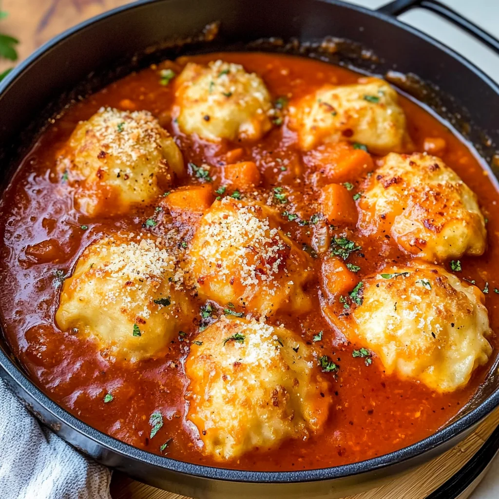Tomato Dumpling Soup