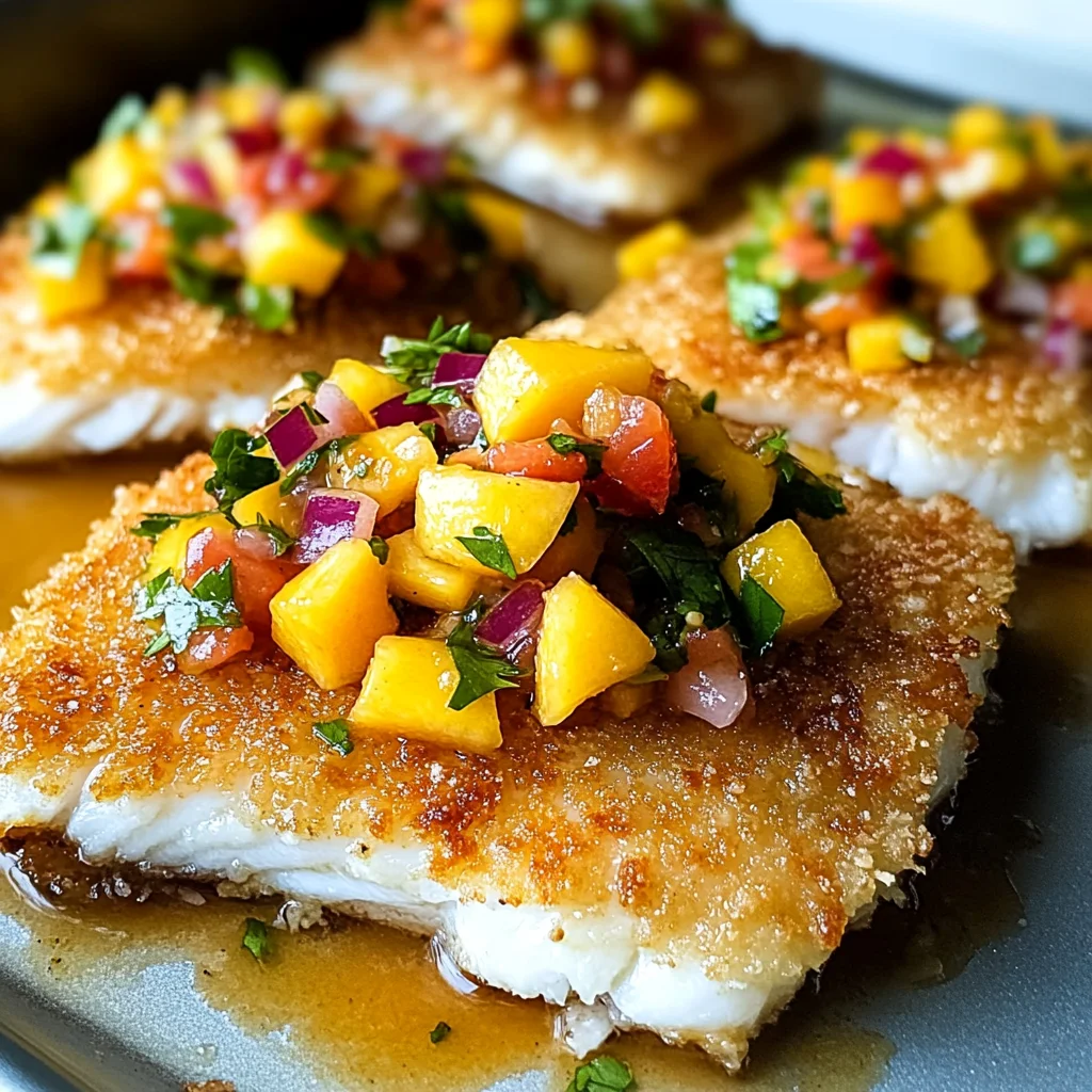 Tropical Coconut Crusted Fish with Mango Salsa