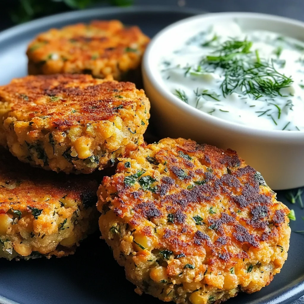 Ultimate Mediterranean Lemon Chickpea Patties with Yogurt Sauce