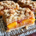 gluten free vegan peach crumb bars