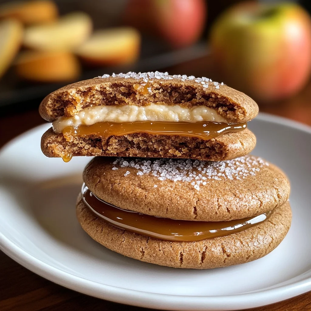 Apple Cider Whoopie Pie cookies with Caramel Filling