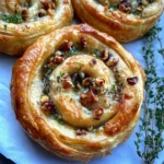 Blue Cheese Walnut Thyme Puff Pastry Twirl Recipe