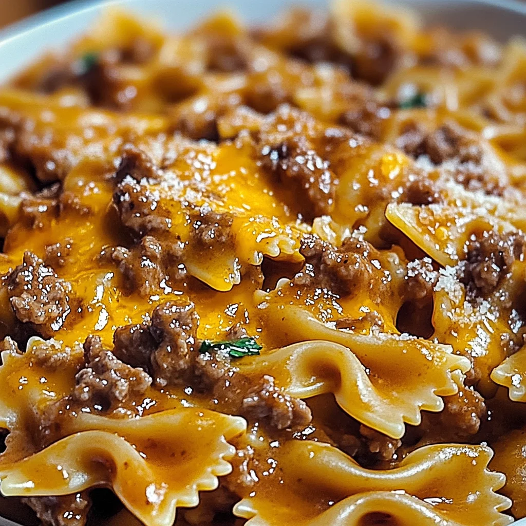 Cheesy Beef Bowtie Pasta with Garlic Butter Delights You!
