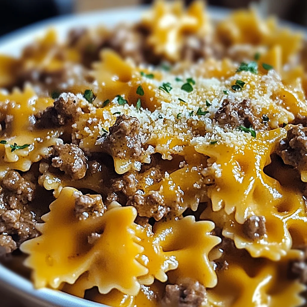 Cheesy Beef Bowtie Pasta with Garlic Butter Delights You!