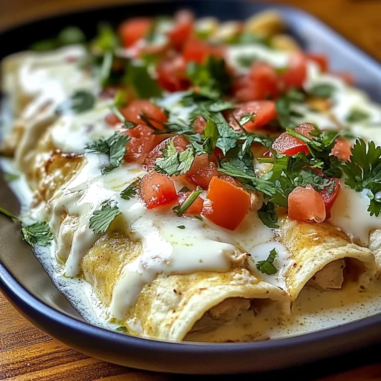 Chicken Enchiladas with Sour Cream White Sauce
