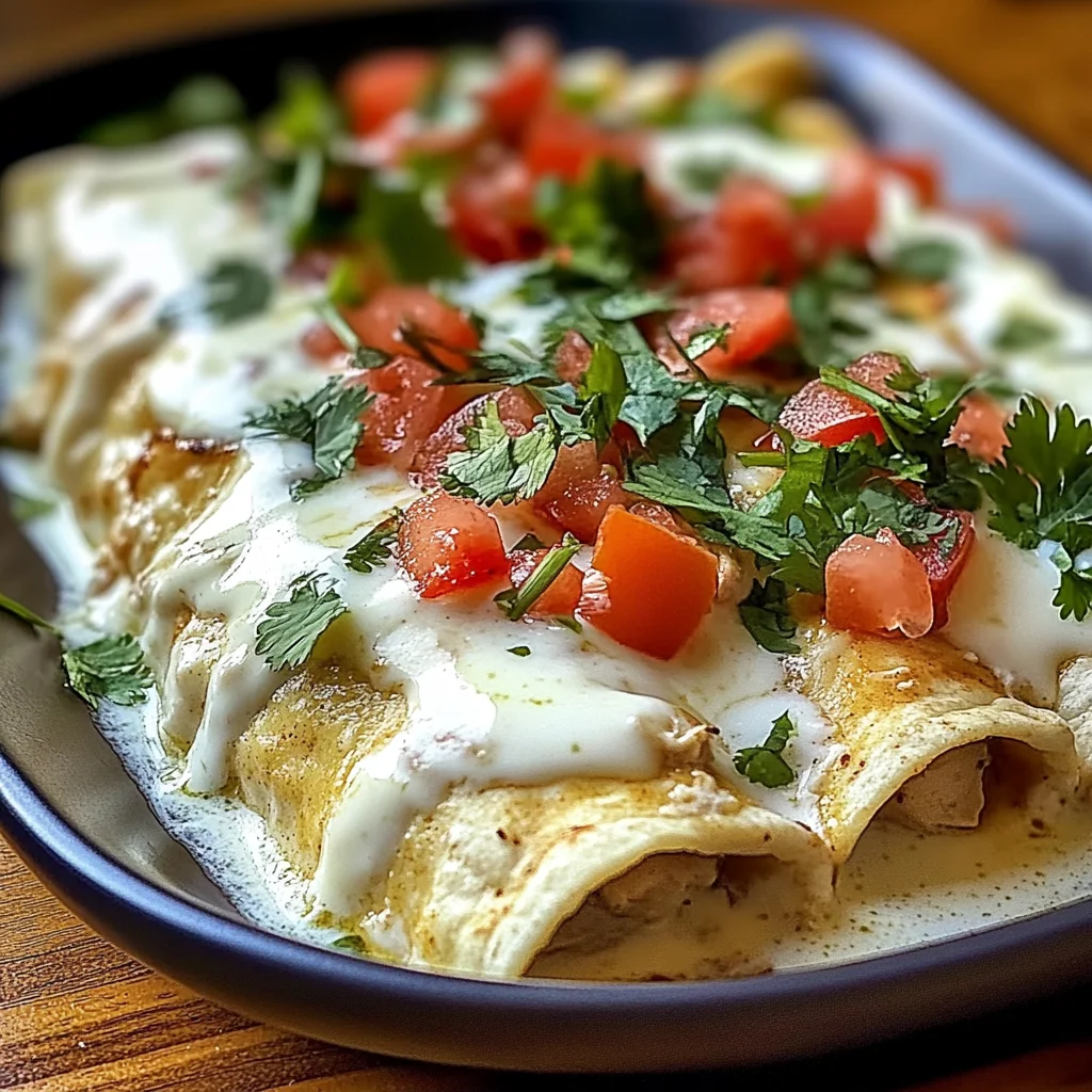 Chicken Enchiladas with Sour Cream White Sauce
