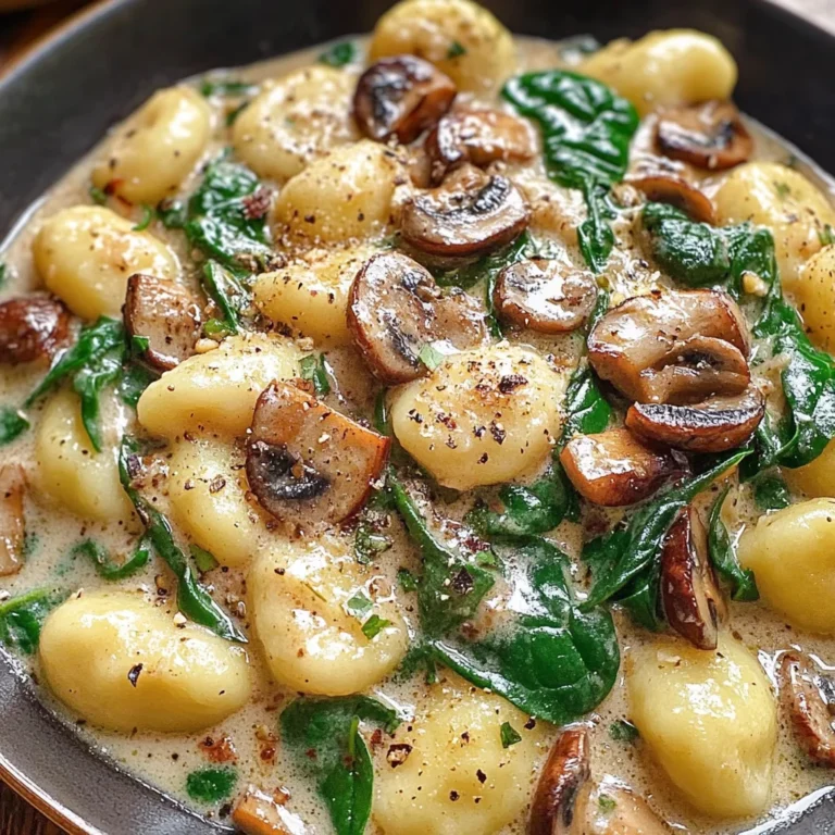 Creamy Spinach and Mushroom Gnocchi (One-Pan, 20 Minutes)