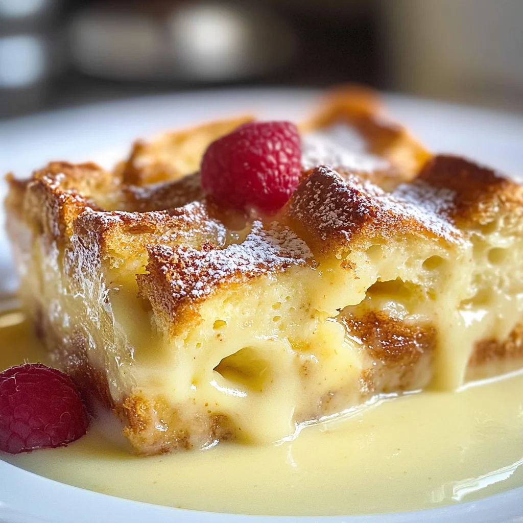 Custard Bread Pudding with Vanilla Sauce